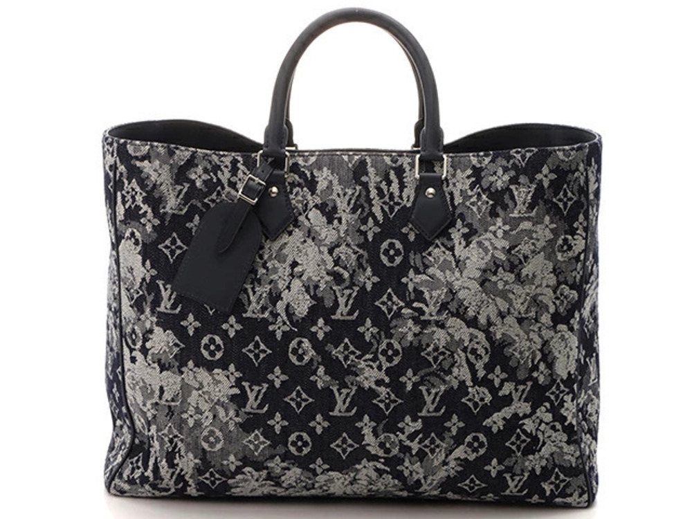 LOUIS VUITTON Grand Sac Mono Tapestry Navy Blue